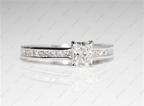 White Gold 0.52 Radiant cut Channel Setting Engagement Ring
