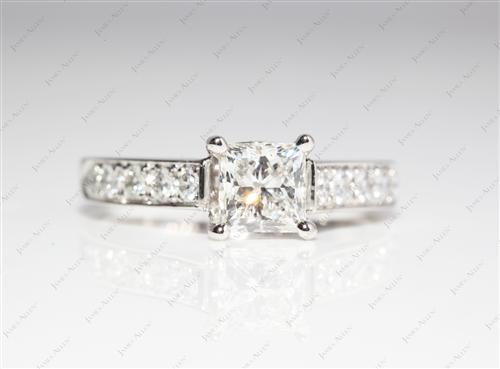 Platinum 1.01 Radiant cut Channel Set Rings