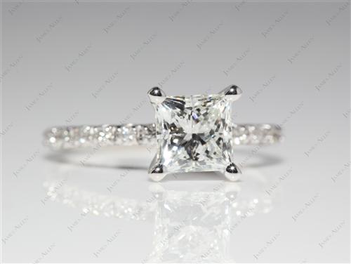 White Gold 1.12 Princess cut Bridal Wedding Sets