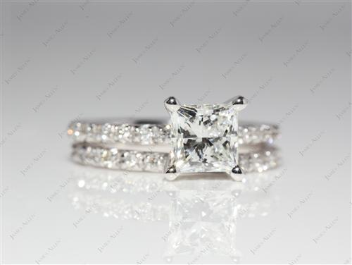 White Gold 1.12 Princess cut Wedding Sets