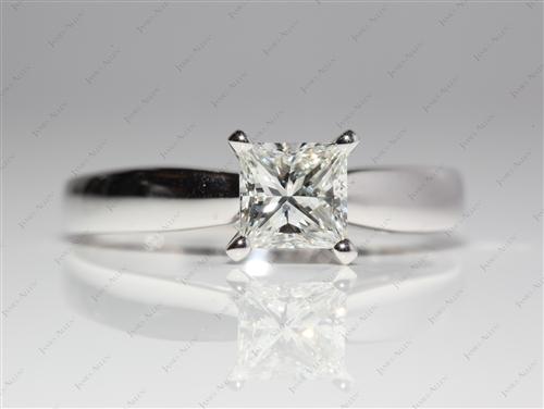 White Gold 1.11 Princess cut Diamond Solitaire Ring Settings