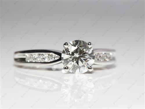 Platinum 1.35 Round cut Channel Engagement Ring