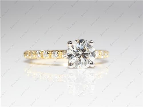 Gold 1.13 Round cut Diamond Ring
