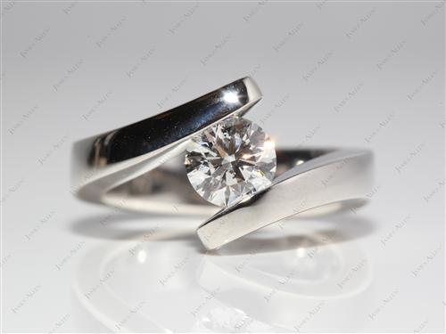 Platinum 1.01 Round cut Tension Set Engagement Ring