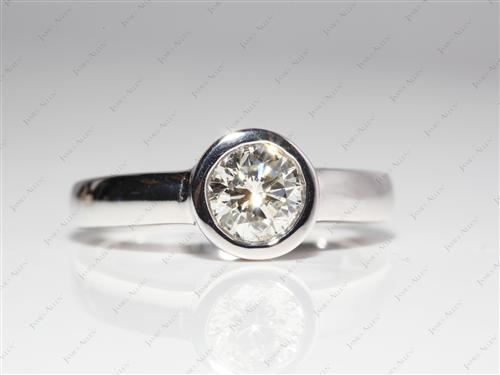 White Gold 1.04 Round cut Tension Ring Setting