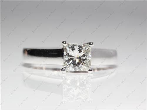 White Gold 1.03 Princess cut Solitaire Ring