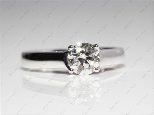White Gold 0.80 Round cut Solitaire Engagement Ring