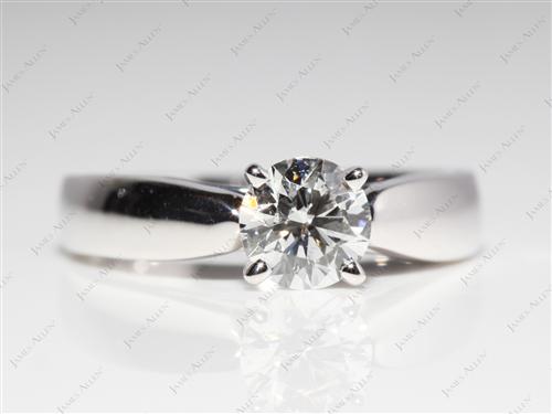 White Gold 0.71 Round cut Diamond Ring