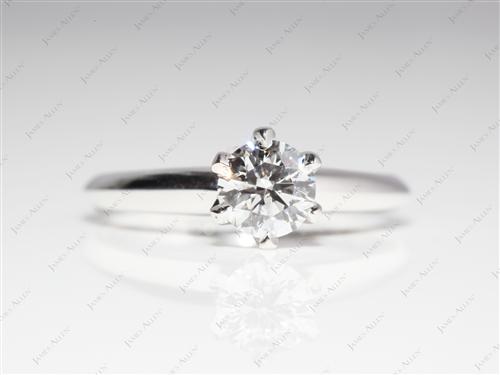 White Gold 0.53 Round cut Solitaire Engagement Ring