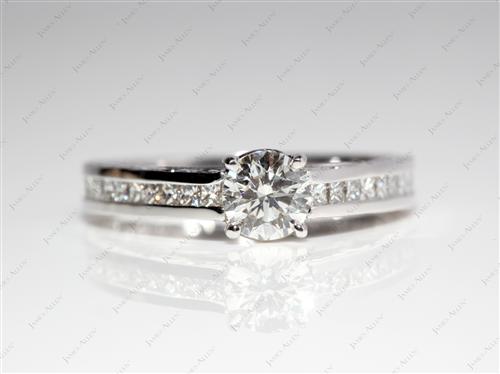 White Gold 0.51 Round cut Channel Set Diamond Rings