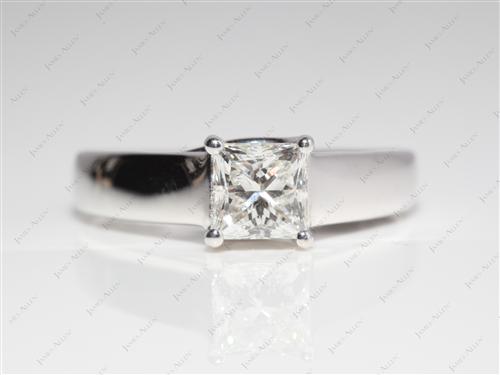 White Gold 1.03 Princess cut Diamond Solitaire Engagement Ring