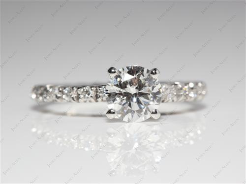 Platinum 0.90 Round cut Pave Rings