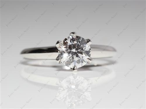 Platinum 0.74 Round cut Engagement Ring