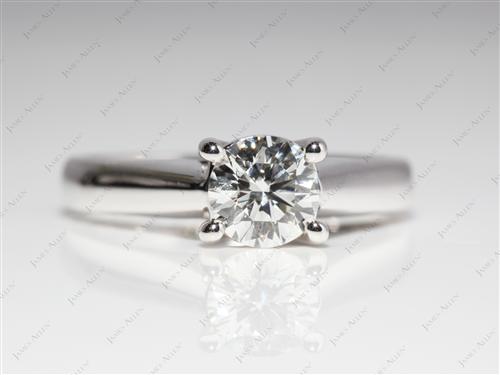 White Gold 0.76 Round cut Round Solitaire Ring