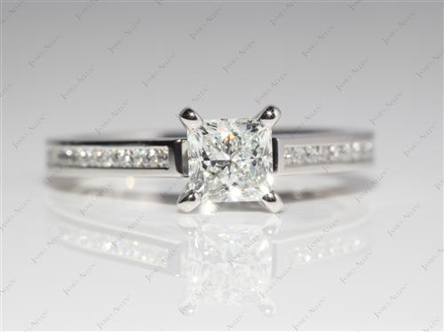 Platinum 0.90 Princess cut Solitaire Diamond Rings