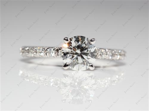 White Gold 0.92 Round cut Pave Ring Set