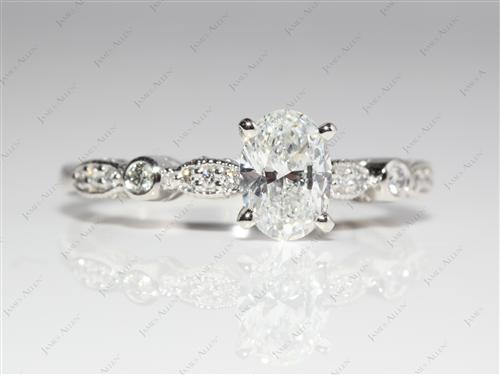 Platinum 1.01 Oval cut Diamond Ring