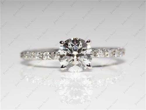 Platinum 0.81 Round cut Wedding Band Sets