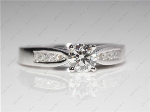White Gold 0.57 Round cut Channel Set Rings