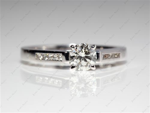 White Gold 0.53 Round cut Channel Set Diamond Band