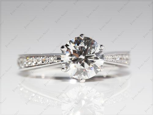 White Gold 1.11 Round cut Diamond Ring