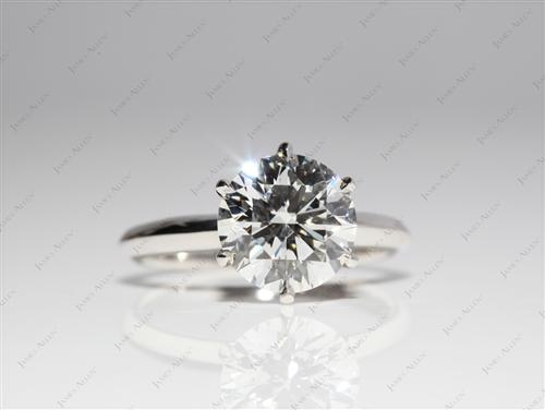 Platinum 2.33 Round cut Diamond Solitaire Engagement Ring