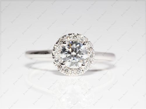 White Gold 0.61 Round cut Engagement Rings Pave