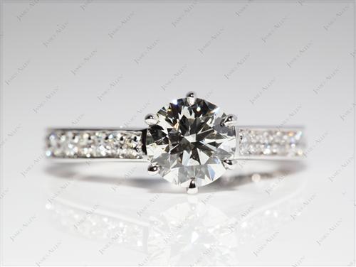 White Gold 1.17 Round cut Engagement Ring