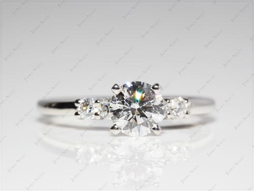 Platinum 0.75 Round cut Engagement Rings