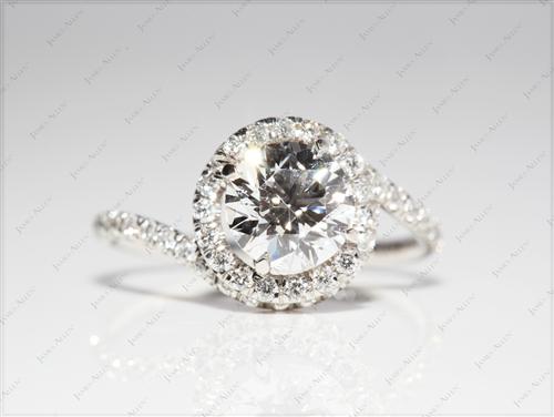 Platinum 1.23 Round cut Micro Pave Settings
