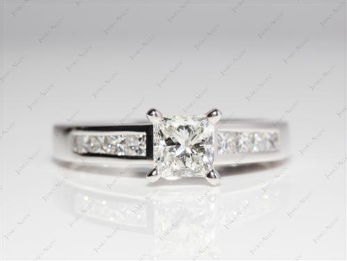 Platinum 1.01 Princess cut Engagement And Wedding Ring Sets