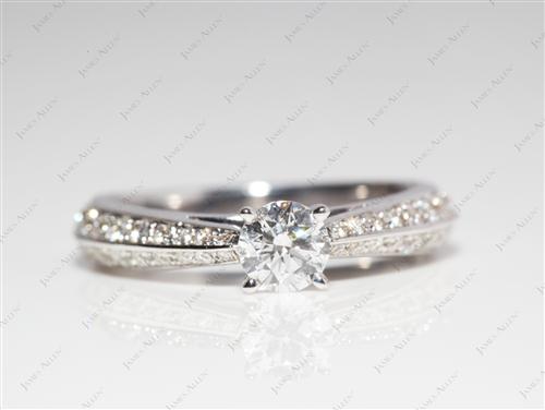 White Gold 0.30 Round cut Engagement Ring