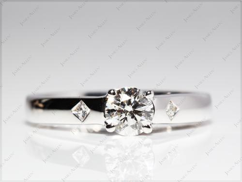 White Gold 0.51 Round cut Diamond Solitaire Engagement Ring