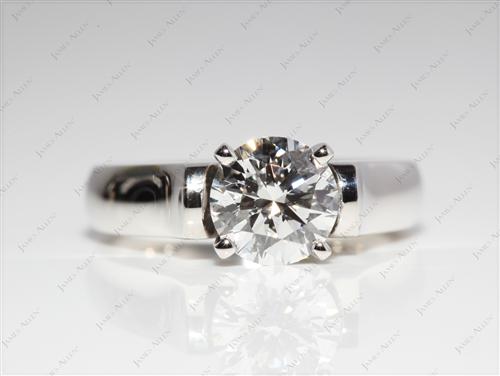 Platinum 1.21 Round cut Solitaire Ring Designs