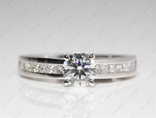 Platinum 0.77 Round cut Channel Set Diamond Rings