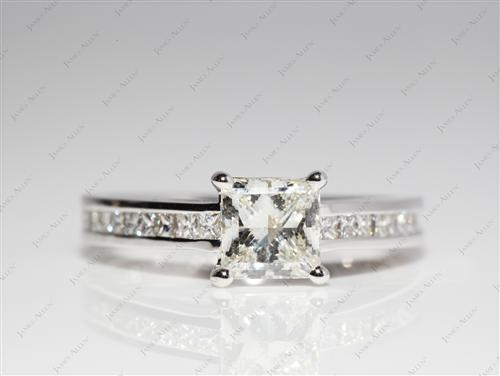 White Gold 1.03 Princess cut Channel Set Rings