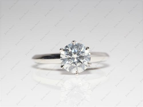 Platinum 1.06 Round cut Solitaire Engagement Rings