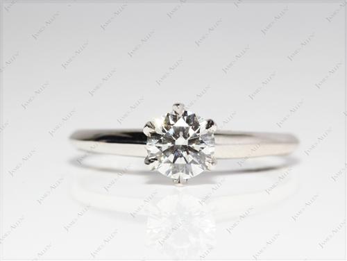 Platinum 0.71 Round cut Solitaire Diamond Rings