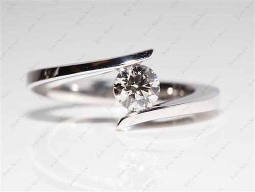 White Gold 0.40 Round cut Diamond Rings