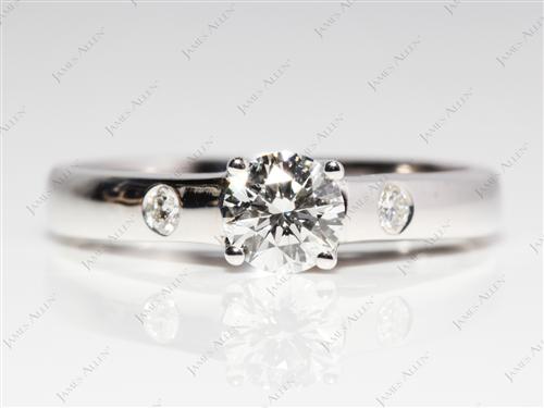 White Gold 0.50 Round cut Solitaire Ring Designs