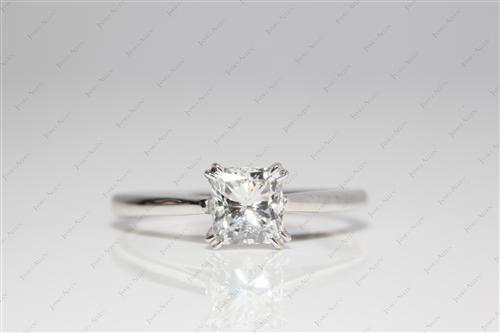 White Gold 0.91 Radiant cut Engagement Ring