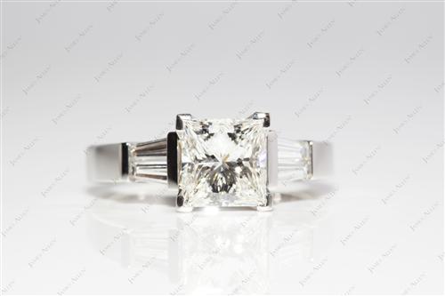 Platinum 1.52 Princess cut Engagement Rings