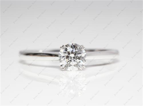 White Gold 0.71 Round cut Engagement Rings