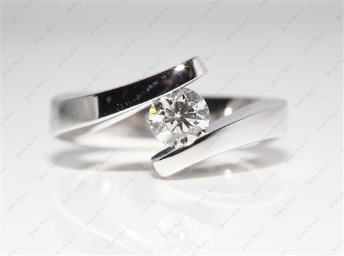 White Gold 0.61 Round cut Diamond Rings
