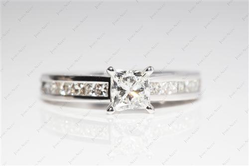 White Gold 0.72 Princess cut Bridal Set Wedding Rings
