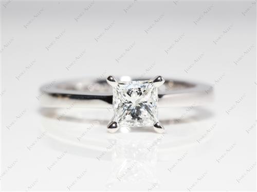 Platinum 0.50 Princess cut Diamond Solitaire Rings