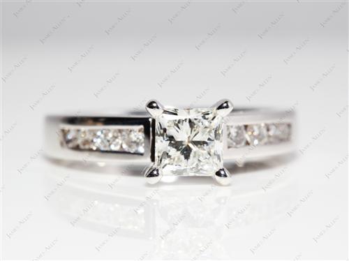 White Gold 0.93 Princess cut Wedding Ring Sets