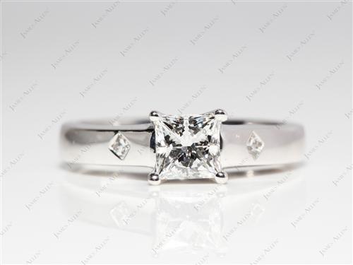 White Gold 0.73 Princess cut Solitaire