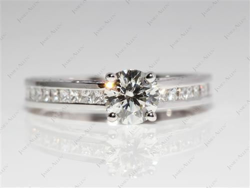 White Gold 0.65 Round cut Channel Set Diamond Ring