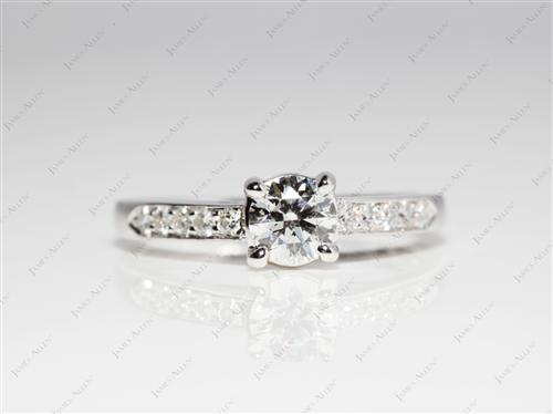 White Gold 0.47 Round cut Diamond Rings